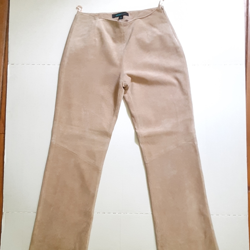 Siena STUDIO Leather Suede Pants Size 4 Lined Boho